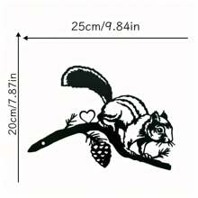 1入金屬剪影花園插樁,創意松鼠設計,適用於樹木和花園雕像,理想的花園戶外裝飾 - TY3982 - 查看 12