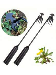 1pc-Portable Garden Weeder Tool 4 Teeth Hand Weeder For Vegetable Gardening Backyard Farm Planting - Black - View 1