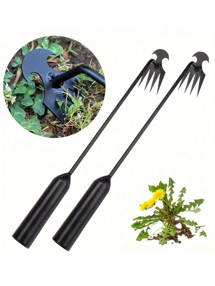 1pc-Portable Garden Weeder Tool 4 Teeth Hand Weeder For Vegetable Gardening Backyard Farm Planting - Black - View 1