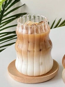 1入組/套復古風玻璃咖啡杯，大容量裝美式果汁、冰飲、熱奶茶，家用 - 無色 - 查看 4