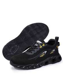 防砸防刺安全鞋 輕便舒適 鋼頭 軟底 工作鞋 - 黑色 - 查看 2