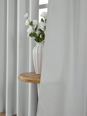 1pc Solid Color Simple Blackout Curtains Fabric