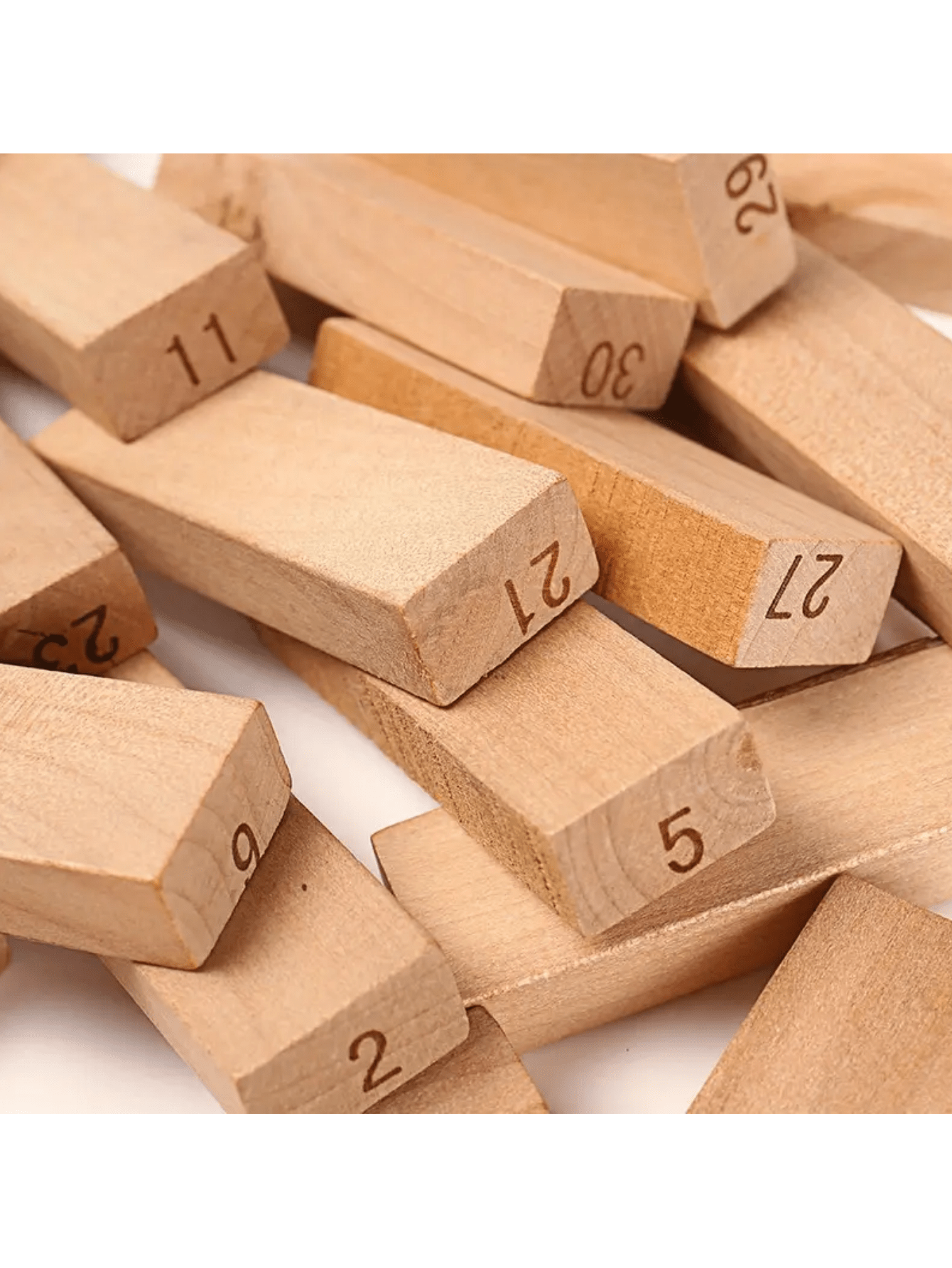 48pcs Wooden Building Blocks Desktop Stacking Tower Game With Numbers