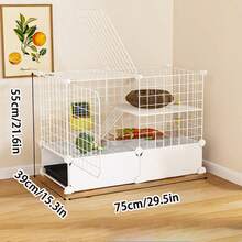 松鼠籠、寵物屋、室內防蟎尿、小型動物別墅、年幼寵物或兔子的鐵絲籠,家居用品 - 彩色 - 查看 16
