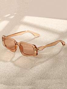 1pc Women's Vintage Stylish Rectangle Frame Sunglasses With Uv Protection, Suitable For Daily Wear Cute - Multicolor - View 14