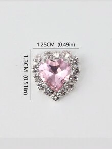 10件組日系Y2K甜酷風美甲飾品 3D法式輕奢甜美可愛夢幻仙女愛心爪鑽閃亮粉色美甲寶石 DIY美甲店專用 手機殼包包美甲飾件 - 彩色 - 查看 6