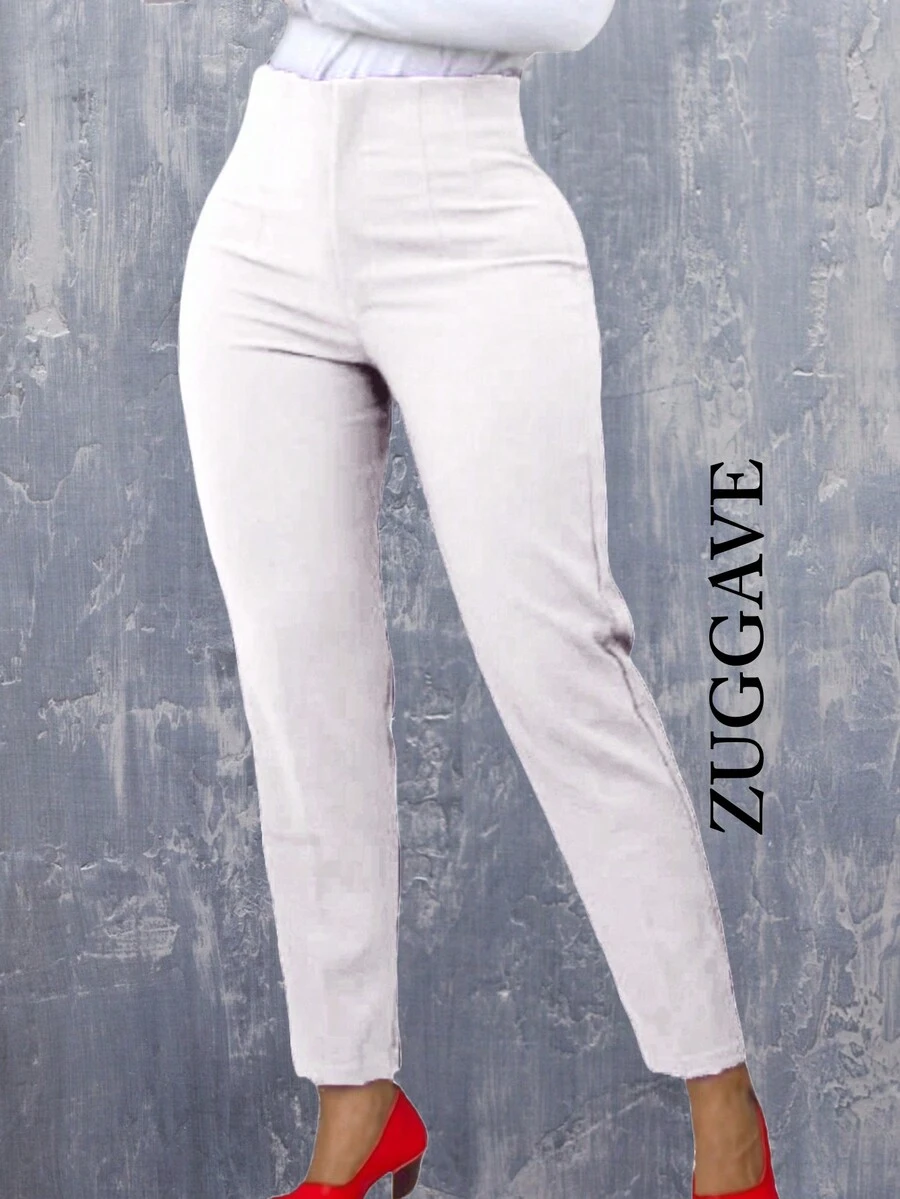 Women's Stretch Pleated Dress Pants - White - View 1