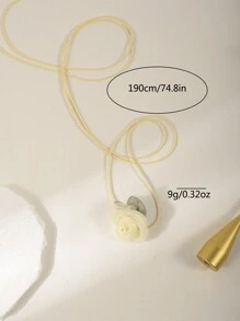 1條甜美女孩紫色網眼布花緞帶長項鍊 - 紫色 - 查看 6