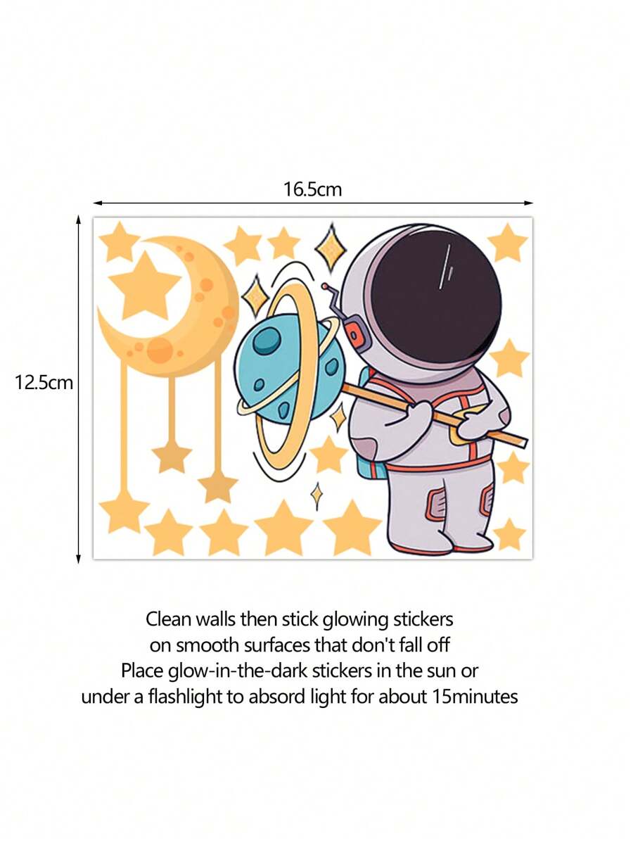 1pc/Set Luminous Astronaut & Stars & Moon Design SelfAdhesive Wall