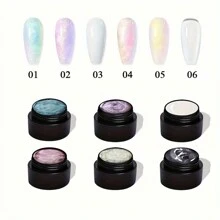 6 Pezzi/set Gel Di Costruzione Per Unghie Solide, Gel Non Appiccicoso Per Le Mani Per Unghie, Gel Rigido Per Unghie, Gel Per Intagli In Rosa, Viola, Verde E Giallo Per La Decorazione Unghie Fai-da-te Da Salone O Per Casa