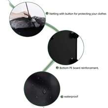 带防尘网罩的带轮洗衣篮，用于洗衣的防水织物篮，洗衣篮，洗衣篮，浴室收纳篮，篮子，储物篮，可折叠洗衣篮 - 黑色 - 查看 4