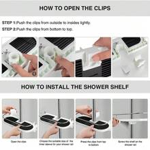 Bathroom Shower Caddy, Single Tier Adjustable Shower Head Holder Wall Mount, Rust Proof Shower Organizer Shelf