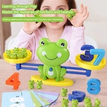 Juguete Educativo Frog Balance Scale Para Niños/as Para Aprendizaje Temprano, Desarrollo Cognitivo Y Numeración, Adecuado Para Niños Y Niñas En Jardín De Infantes - Verde - Ver 2