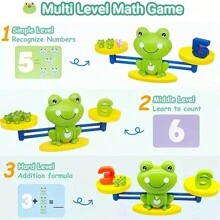 Juguete Educativo Frog Balance Scale Para Niños/as Para Aprendizaje Temprano, Desarrollo Cognitivo Y Numeración, Adecuado Para Niños Y Niñas En Jardín De Infantes - Verde - Ver 4