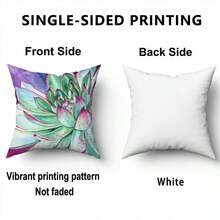 1pc Cactus Pattern Pillow Case, Fresh Oil Painting Style Square Pillow Cover, Suitable For Living Room, Bedroom Home Decoration, All Season Pillow Cover. Pillow Core Not Included. - Hot Pink - View 3