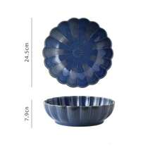 Creative Large Ceramic Bowl For Hot Pot And Noodles With Preserved Vegetables Or Fish, Suitable For Family Or Restaurant - Blue - View 2