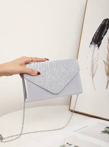 轻巧，商务休闲水钻装饰水桶包迷你抽绳设计，透明包仿珍珠包晚宴包，晚餐包迷人，优雅，精致，安静的奢华水钻适合派对女孩，女人，新娘非常适合派对，晚宴/宴会圣诞派对礼服，完美搭配新年服装，必备婚礼物品，完美搭配毕业礼服，舞会礼服 - 銀色 - 查看 5