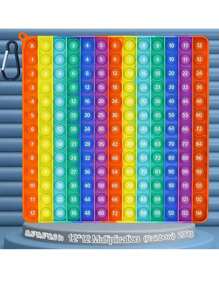 Popp With 12x12 Multiplication Table Toy Game Table, Rainbow Square Dimple Digital Bubble Math Multiplication Toy, Practice Math Thinking (12x12 Multiplication Table) - Multicolor - View 7
