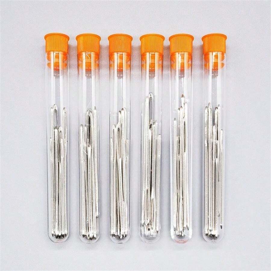 9/12pcs Large Eye Tip Needles In Tube With 3 Different Sizes, Leather