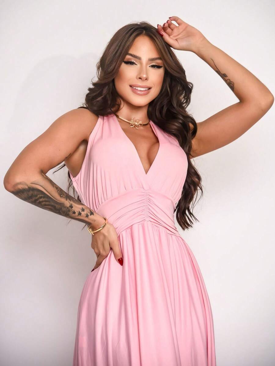 Women Dresses - Baby Pink - View 1