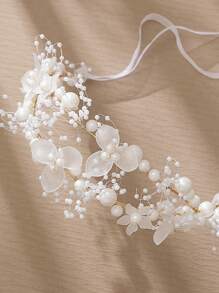 1 件优雅花环头带，适合派对、表演、主持、度假、迷人仙女风格、发饰、发环