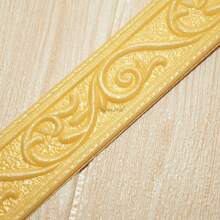 1 rollo 2,2m Autoadhesivo 3D plástico en relieve, material XPE, cintura tallada, estilo europeo sencillo, floral, anticolisión, impermeable, decoración del hogar, renovación, embaldosado, marcos de puertas y ventanas, marcos de pared de televisión, bordes de zócalo