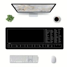 防滑橡膠滑鼠墊附有pc Windows鍵盤快捷鍵- 9.45x7.9英寸/ 11.81 * 31.49英寸,提高辦公效率 - 黑與白 - 查看 7