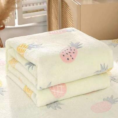 1pc Multi-Color Pineapple Pattern Blanket, Suitable For Bedroom Sofa All Seasons