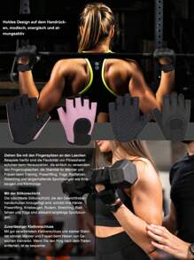 1 Pair Breathable Super Lightweight Weight Lifting Gloves Men And Women Full Palm Protection Workout Gloves Fitness For Training Exercise Gym Cycling Gloves Gym Accessories, Sport, Gym, Home Exercise, Sport Accessories, Gym Accessories, CrossFit Accessories - Pink - View 6