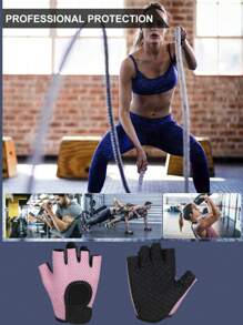 1 Pair Breathable Super Lightweight Weight Lifting Gloves Men And Women Full Palm Protection Workout Gloves Fitness For Training Exercise Gym Cycling Gloves Gym Accessories, Sport, Gym, Home Exercise, Sport Accessories, Gym Accessories, CrossFit Accessories - Pink - View 3