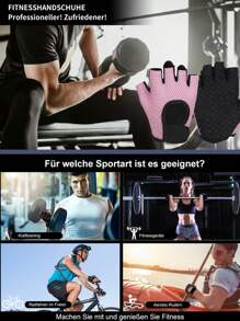 1 Pair Breathable Super Lightweight Weight Lifting Gloves Men And Women Full Palm Protection Workout Gloves Fitness For Training Exercise Gym Cycling Gloves Gym Accessories, Sport, Gym, Home Exercise, Sport Accessories, Gym Accessories, CrossFit Accessories - Pink - View 5