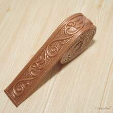 1 rollo de 2.2m de decoración 3D autoadhesiva con relieve, material XPE, tallado floral, elegante y sencillo, a prueba de golpes, impermeable, para decoración del hogar, remodelación, juntas de azulejos, marcos de puertas y ventanas, fondos de TV, zócalos, pegatinas, vinilos decorativos para el hogar, artículos de decoración de primavera para renovar tu hogar, pegatinas de decoración de ramas