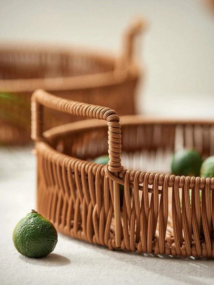 1 Miếng Giỏ lưu trữ Có thể mang đi Bánh mỳ Khay tráng miệng Trái cây Rổ Bữa ăn nhẹ Kẹo Bánh mỳ Rổ Hấp Bánh mỳ Lưu trữ Cái mâm - màu nâu - Xem 6