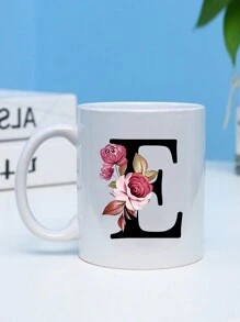 1pc Large Capacity Heat Transfer Printing Ceramic Mug, Creative Gift Coffee Cup Back To School - White - View 17