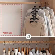 Maximize Your Closet Space With This Multi-Layer Folding Clothes Hanger Hook! Multi-Functional Clothes Hanger, 5-Layer Metal Sponge Clothes Hanger Can Be Disassembled, High-End Magic Anti-Slip Multi-Functional Storage And Organizing Clothes Hanger. (The Product Color May Vary Slightly Due To Photography Reasons.)