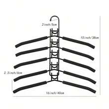 Maximize Your Closet Space With This Multi-Layer Folding Clothes Hanger Hook! Multi-Functional Clothes Hanger, 5-Layer Metal Sponge Clothes Hanger Can Be Disassembled, High-End Magic Anti-Slip Multi-Functional Storage And Organizing Clothes Hanger. (The Product Color May Vary Slightly Due To Photography Reasons.)