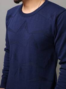 Men Sweaters - Màu xanh hải quân - Xem 3