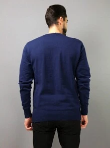 Men Sweaters - Màu xanh hải quân - Xem 2