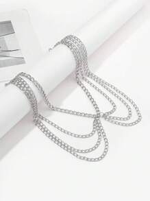 1 Dây xích eo nhiều lớp tua rua bạc gợi cảm dành cho nữ Thích hợp cho hộp đêm, tiệc tùng và mặc hàng ngày Dây nịt dạo phố Halloween Ngày lễ tình nhân Lễ tình nhân Mùa hè, Trường học Mùa thu, Mùa thu, Halloween - Bạc - Xem 6