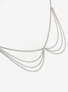 1 Dây xích eo nhiều lớp tua rua bạc gợi cảm dành cho nữ Thích hợp cho hộp đêm, tiệc tùng và mặc hàng ngày Dây nịt dạo phố Halloween Ngày lễ tình nhân Lễ tình nhân Mùa hè, Trường học Mùa thu, Mùa thu, Halloween - Bạc - Xem 3
