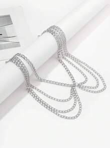1 Dây xích eo nhiều lớp tua rua bạc gợi cảm dành cho nữ Thích hợp cho hộp đêm, tiệc tùng và mặc hàng ngày Dây nịt dạo phố Halloween Ngày lễ tình nhân Lễ tình nhân Mùa hè, Trường học Mùa thu, Mùa thu, Halloween - Bạc - Xem 5