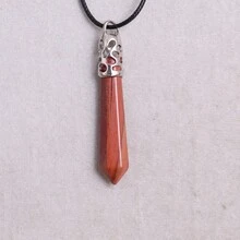 1入組50*10mm天然寶石水晶項鍊PU皮繩情侶禮物吉祥石項鍊六角柱長吊墜項鍊男女珠寶項鍊代理批發 - 天然石 - 查看 20