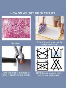 1 pieza Tela de fondo de neón con brillo rosa para feliz cumpleaños, disponible en varios tamaños, hecha de material de poliéster, adecuada para decoración de fiestas temáticas o de aniversario, utilizada como props para fotografías, Navidad - Rosa - Ver 6