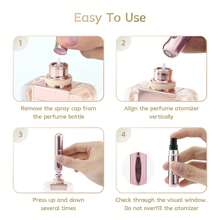 4pcs 5ml Portable Refillable Perfume Atomizer Spray Bottle Fragrance Pump With Travel Case
