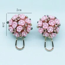 Bông tai trang trí hoa - trắng - Xem 10