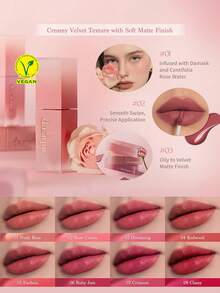 Dasique Cream De Rose Tint #01 Nudy Rose | 丝绒哑光唇釉，蕴含玫瑰水 | 纯素、零残忍、韩国美妆礼品 - #01 Nudy Rose - 查看 5