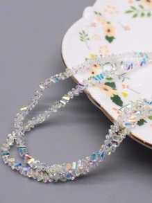 4mm 130 buc. Mărgele de cristal transparente triunghiulare Mărgele de sticlă de cristal de culoare strălucitoare Mărgele libere pentru realizarea de bijuterii, colier de cercei DIY