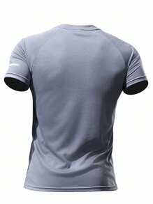 2pcs/Set Boyfriend Style Men's Casual Sports T-Shirt For Training, Running, Outdoors, With Quick Dry And High Elasticity Gym Clothes Boyfriend Style Men Basic T-Shirt