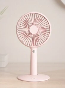 MEET SUN 1pc Rechargeable Handheld/Table Fan With 1200mah Lithium Battery, Detachable Base And 3 Wind Speeds - Pink - View 1