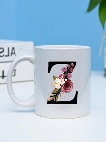 1pc Large Capacity Heat Transfer Printing Ceramic Mug, Creative Gift Coffee Cup Back To School - White - View 13